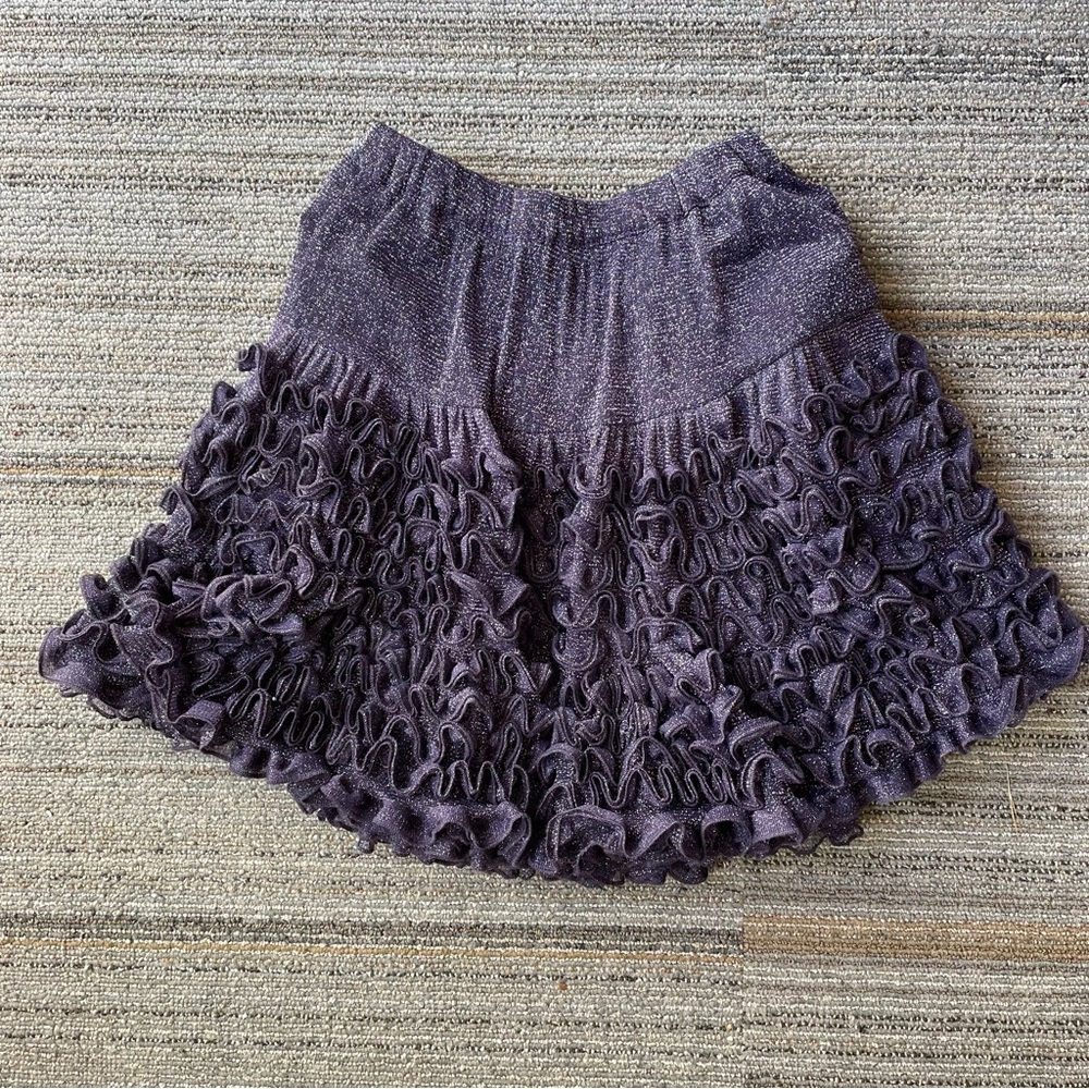 ONEKID sparkly Knit Skirt - Plum/eggplant Purple - size 6x